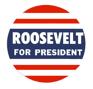 1936 Roosevelt for President Window Sticker
